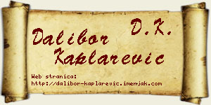 Dalibor Kaplarević vizit kartica
